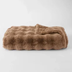 Malmo Faux Fur Throw - Pumice