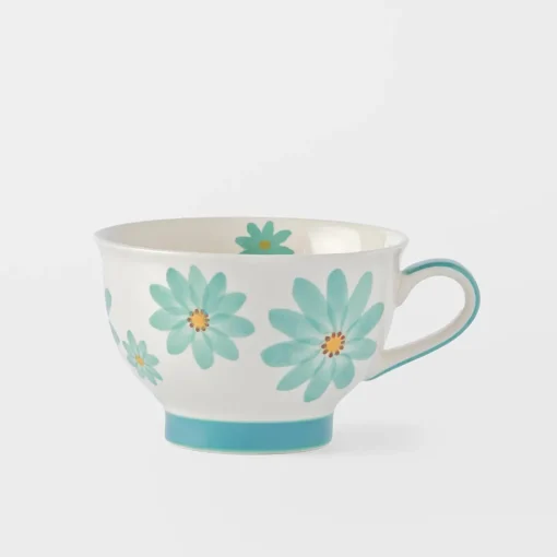 Margurite Pedestal Tea Cup - Teal