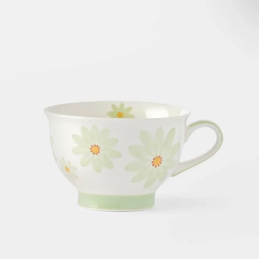 Margurite Pedestal Tea Cup - Light Green