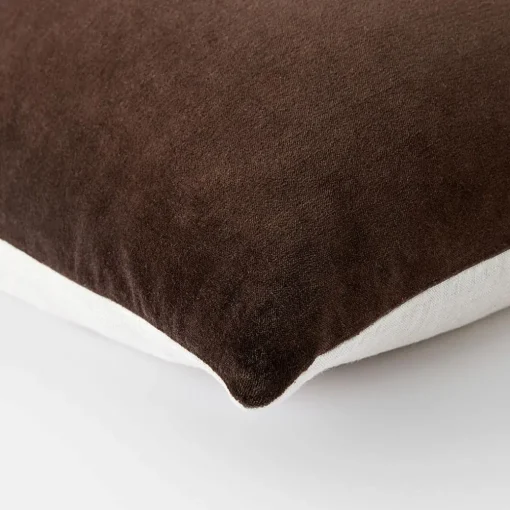 Meera Velvet Linen Cushion - Olive Green
