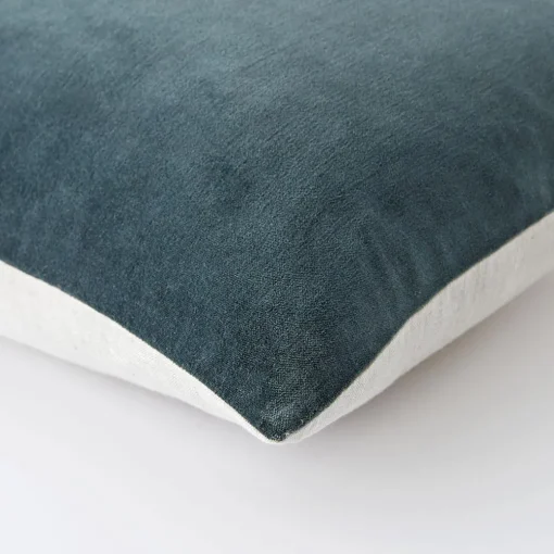 Meera Velvet Linen Cushion - Olive Green