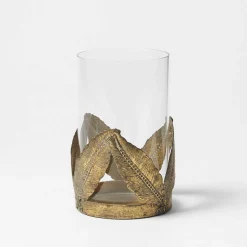 Metal Leaves Candle Holder