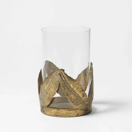 Metal Leaves Candle Holder