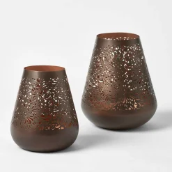 Metal Votive Candle Holders - Antique Copper