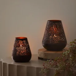 Metal Votive Candle Holders - Antique Copper