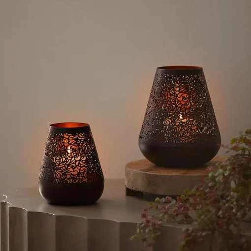 Metal Votive Candle Holders - Antique Copper