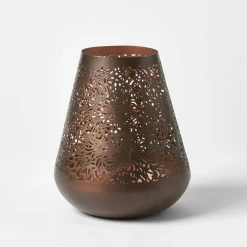 Metal Votive Candle Holders - Antique Copper