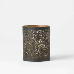 Metal Votive Candle Holders - Leaf Pattern