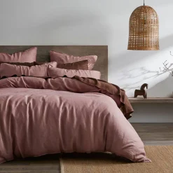Milano Linen Quilt Cover - Rose