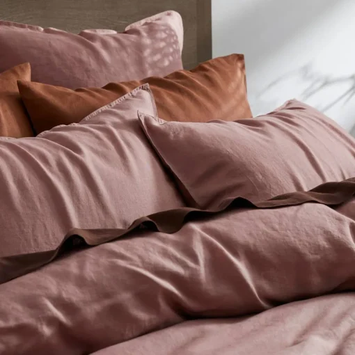 Milano Linen Quilt Cover - Rose