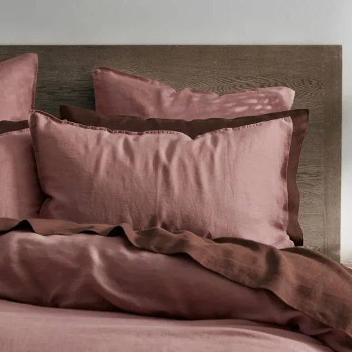 Milano Linen Quilt Cover - Rose