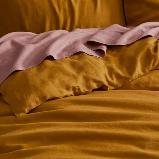 Milano Linen Quilt Cover - Mustard