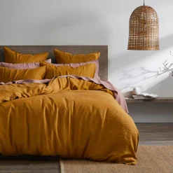 Milano Linen Quilt Cover - Mustard
