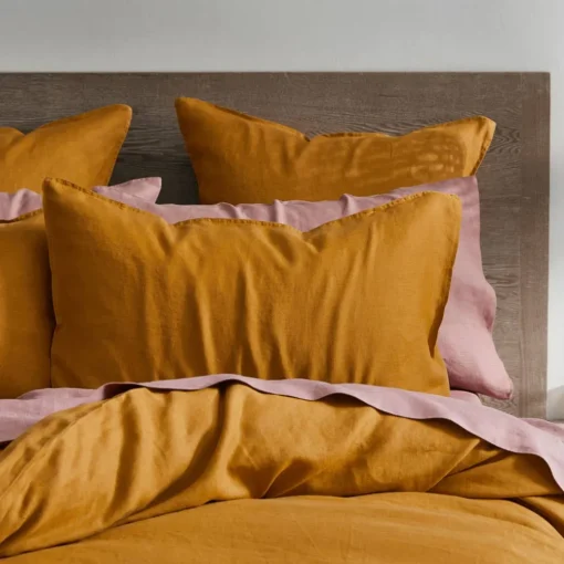 Milano Linen Quilt Cover - Mustard