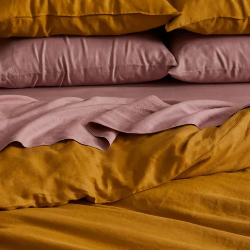 Milano Linen Quilt Cover - Mustard