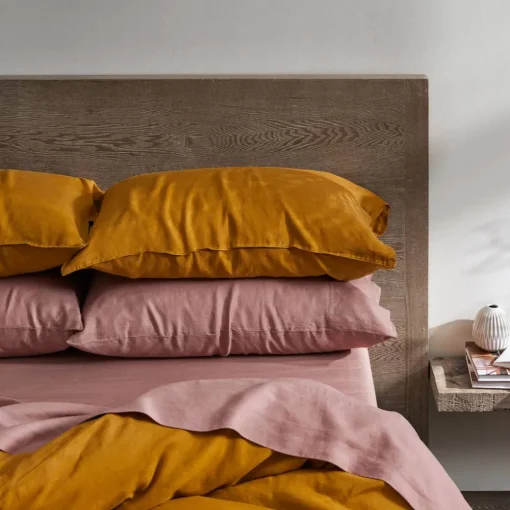 Milano Linen Quilt Cover - Mustard