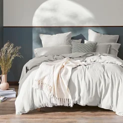 Milano Linen Quilt Cover - Granite