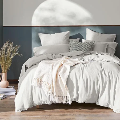 Milano Linen Quilt Cover - Granite