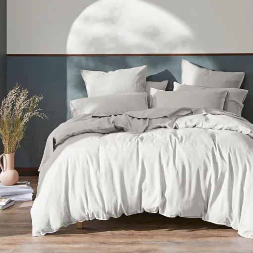 Milano Linen Quilt Cover - Granite