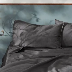 Milano Linen Quilt Cover - Granite