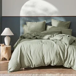 Milano Linen Quilt Cover - Granite