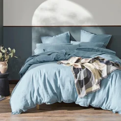 Milano Linen Quilt Cover - Granite