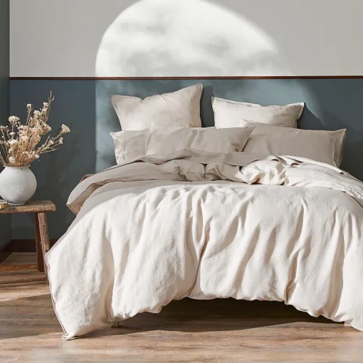 Milano Linen Quilt Cover - Granite