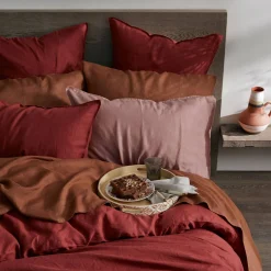 Milano Linen Quilt Cover - Henna