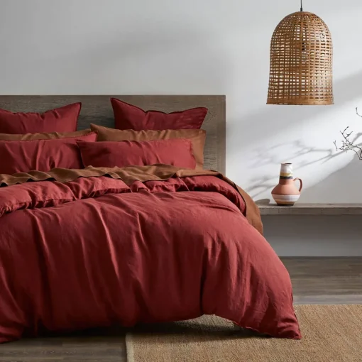 Milano Linen Quilt Cover - Henna