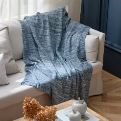 Moss Ombre Throw - Bluestone