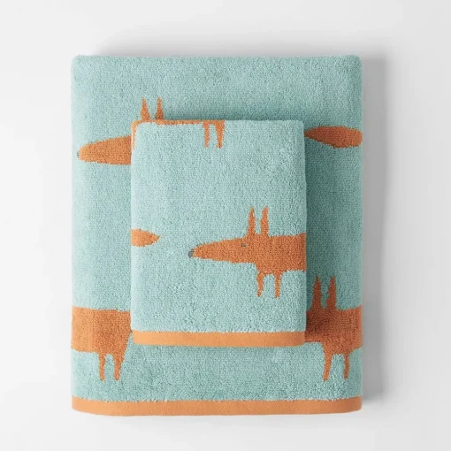 Mr Fox Towel - Light Blue