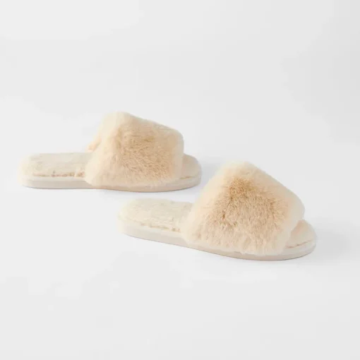 Open Toe Fur Slide - Emerald