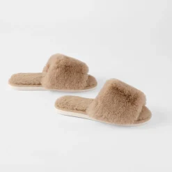 Open Toe Fur Slide - Emerald