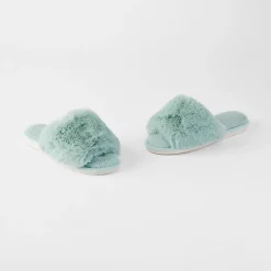 Open Toe Fur Slide - Emerald