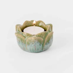 Petal Tea Light Holder - Green