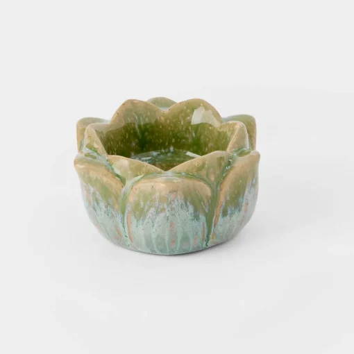 Petal Tea Light Holder - Green
