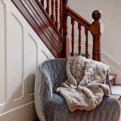Sable Faux Fur Throw - Dove Grey