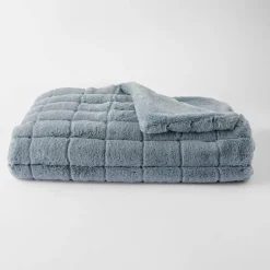 Sable Faux Fur Throw - Dove Grey