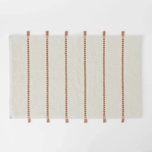 Sami Bath Mat - Natural/Olive Green