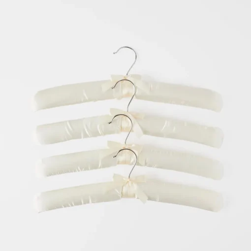 Satin Coat Hangers Set Of 4