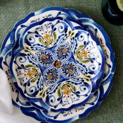 Savona Dinner Plate - Blue/Yellow