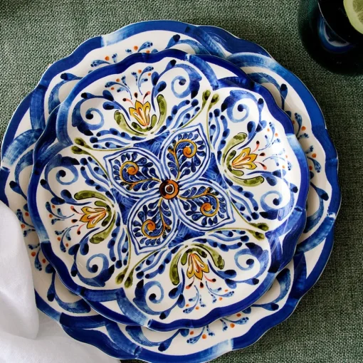Savona Dinner Plate - Blue/Yellow
