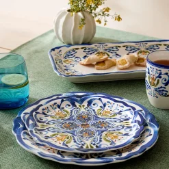 Savona Dinner Plate - Blue/Yellow