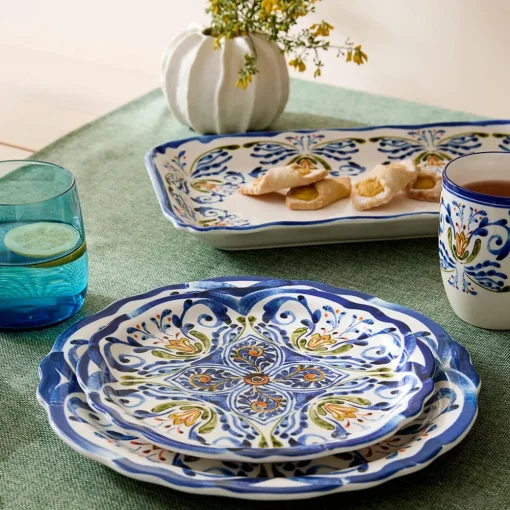 Savona Dinner Plate - Blue/Yellow