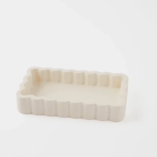 Scalloped Trinket Tray - Cream