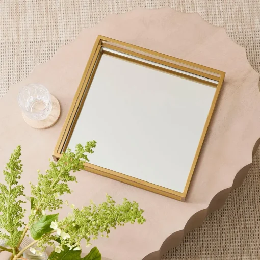 Square Tray With Mirror