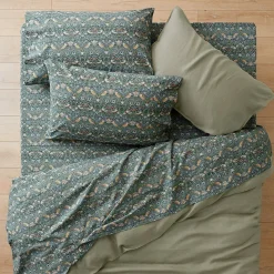 Strawberry Thief Cotton Sheet Set - Navy