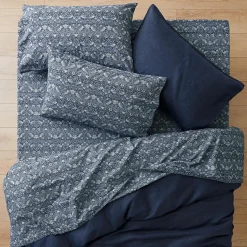 Strawberry Thief Cotton Sheet Set - Navy