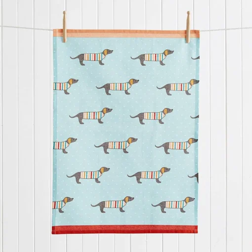 Stripe Dog Tea Towel