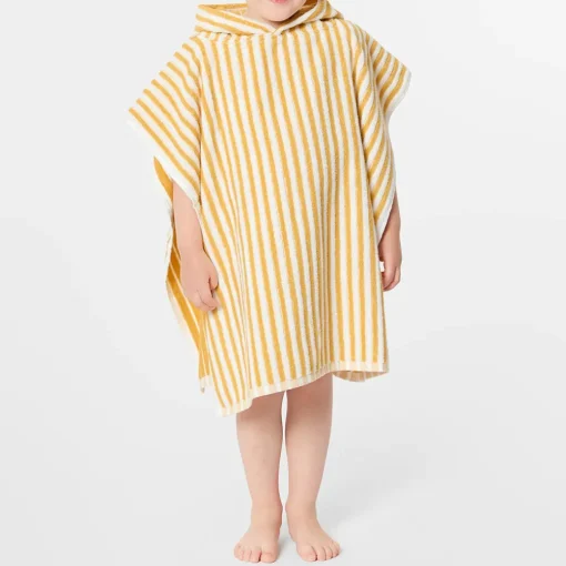 Striped Hooded Kids Poncho